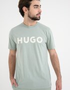 HUGO Стандартна тениска Dulivio с гумирано лого Бял/Бледозелен