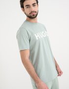 HUGO Стандартна тениска Dulivio с гумирано лого Бял/Бледозелен
