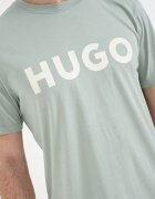 HUGO Стандартна тениска Dulivio с гумирано лого Бял/Бледозелен