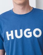 HUGO Стандартна тениска Dulivio с гумирано лого Бял/Тъмносин