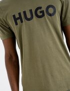 HUGO Стандартна тениска Dulivio с гумирано лого Черен/Тъмно каки