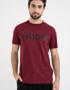 HUGO Стандартна тениска Dulivio с гумирано лого Черен/Тъмновиолетов