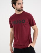 HUGO Стандартна тениска Dulivio с гумирано лого Черен/Тъмновиолетов