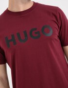HUGO Стандартна тениска Dulivio с гумирано лого Черен/Тъмновиолетов