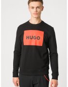HUGO Суитшърт Duragol 222 с лого - Червен/Черен/Прашно синьо