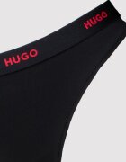 HUGO Танга с памук с лого на талията Черен