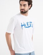 HUGO Тениска Namerix с овално деколте Кралско Синьо/Мръснобял