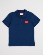 HUGO Тениска от пике с яка и лого Червен/Тъмносин