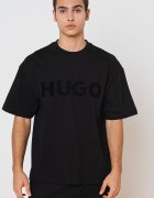 HUGO Уголемена тениска Dinkee с овално деколте Червен/Черен