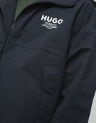 HUGO Яке с качулка и лого Черен