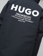 HUGO Яке с качулка и лого Черен