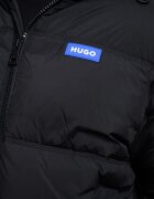 HUGO Зимно яке с качулка Черен/Син