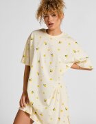 Hunkemoller Памучна нощница Lemon Пастелно жълто