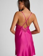 Hunkemoller Сатинирана нощница Peonie с дантела Фуксия