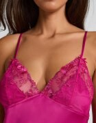 Hunkemoller Сатинирана нощница Peonie с дантела Фуксия