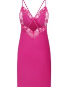 Hunkemoller Сатинирана нощница Peonie с дантела Фуксия