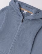 IDO Жилетка с качулка и цип Прашно синьо/Светлокафяв