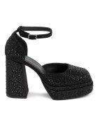 Il Passo Maura Chunky Heeled Shoes With Rhinestones Applications