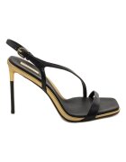 Il Passo Simia Stiletto Sandals With Square Toe - Черен