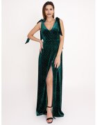 Ilona Andreoiu Рокля Emerald с шпиц и декоративни камъни