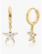 INDIRA 14K позлатени обеци - декорирани с циркониеви кристали - Златист