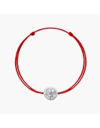INDIRA Гривна от бяло злато Birth Flower - August Poppy