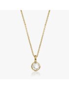INDIRA Колие от сребро Birthstone Golden April - Бял топаз