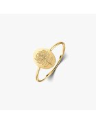 INDIRA Сребърен пръстен Birth Flower Golden - ноемврийска хризантема