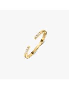 INDIRA Сребърен пръстен Golden Open Ring - Цирконий