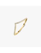 INDIRA Сребърен пръстен Golden Simple V - Цирконий