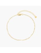 INDIRA Сребърна гривна за глезен Golden Paperclip