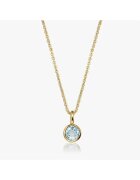 INDIRA Сребърна огърлица Birthstone Golden December - Син топаз