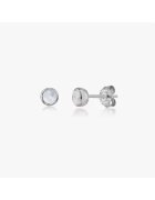 INDIRA Сребърни обеци Birthstone юни - Лунен камък