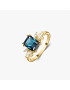 INDIRA Златен пръстен Golden Faerie - Topaz Blue London