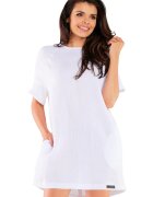 InfiniteYou Мини рокля M259 - Бяла - Памук/Ликра