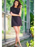 InfiniteYou Мини рокля M259 - Черна - Памук/Ликра