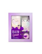 Inuwet Подаръчен комплект Splash Bath пяна за вана таблетка и ефервесцентни понички Боровинка 4 бр.