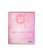 Inuwet Подаръчен комплект Splash Bath пяна за вана таблетка и ефервесцентни сърца ягода 4 бр.