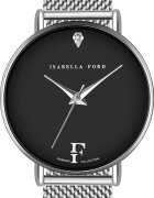 Isabella Ford Иноксов часовник с един диамант на циферблата