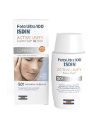 ISDIN Слънцезащитен флуид Fotoultra Active Unify 100+ SPF50+ С тройно депигментационно действие 50 мл