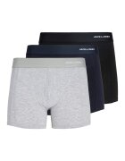 Jack & Jones Боксерки с еластична талия - 3 чифта Черен/Сив меланж/Тъмносин