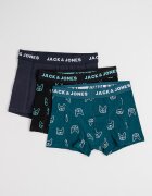 Jack & Jones Боксерки с принт - 3 чифта Зелен/Черен/Тъмносин
