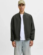 Jack & Jones Бомбър яке - мъже - с наклонени джобове без цип - Тъмнозелен