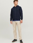 Jack & Jones Худи с цип и странични джобове Тъмносин