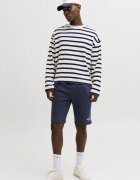 Jack & Jones Къс панталон с органичен памук с връзка Тъмносин