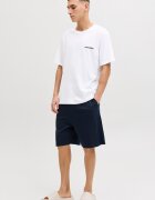 Jack & Jones Къса пижама от памук Бял/Ултрамарин синьо