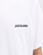 Jack & Jones Къса пижама от памук Бял/Ултрамарин синьо