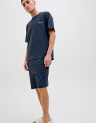 Jack & Jones Къса пижама от памук Тъмносин