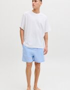 Jack & Jones Къса свободна пижама с джобове Бял/Ледено синьо