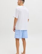 Jack & Jones Къса свободна пижама с джобове Бял/Ледено синьо